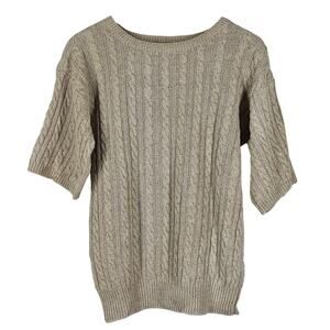 RALPH LAUREN KNIT BEIGE PULLOVER SWEATER – WOMEN'S SIZE S – CABLE TEXTURE